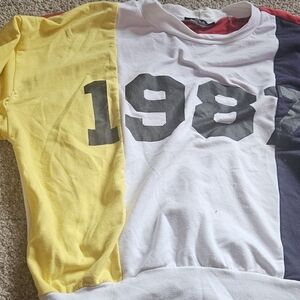 Colorblock T-Shirt with 1987 Print